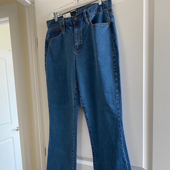 Ralph Lauren Classic Boot Cut (Lyn) Navy Denim Jeans New With Tags Size 12 - Picture 1 of 7